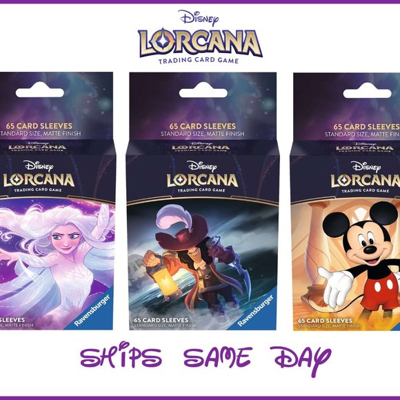 Disney Lorcana TCG The First Chapter 3 Pack Card Sleeves Elsa Mickey Hook NEW